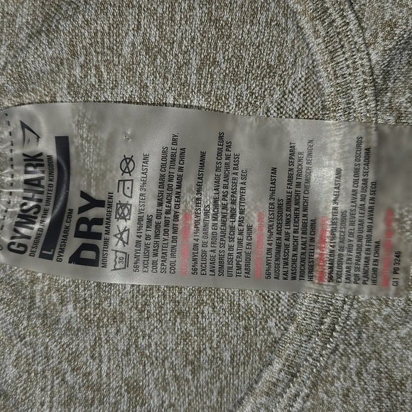 Gymshark Women's Flex Crop Top Heather Green/Off White Size L - Picture 8 of 8